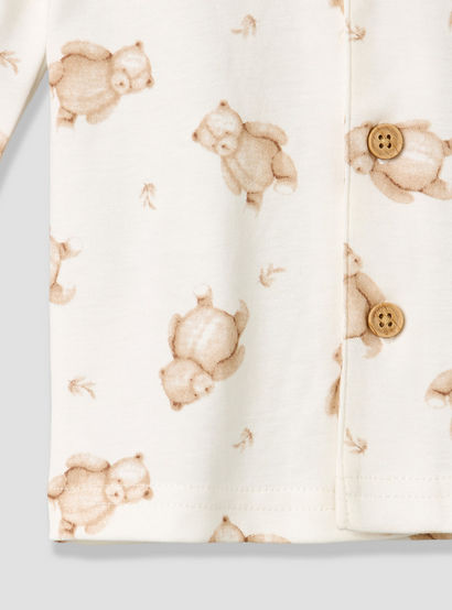 Giggles Cotton Collared Long Sleeves Pyjama Set with Teddy Bear Print-baby-boys-clothing-nightwear-pyjamasets-image-6