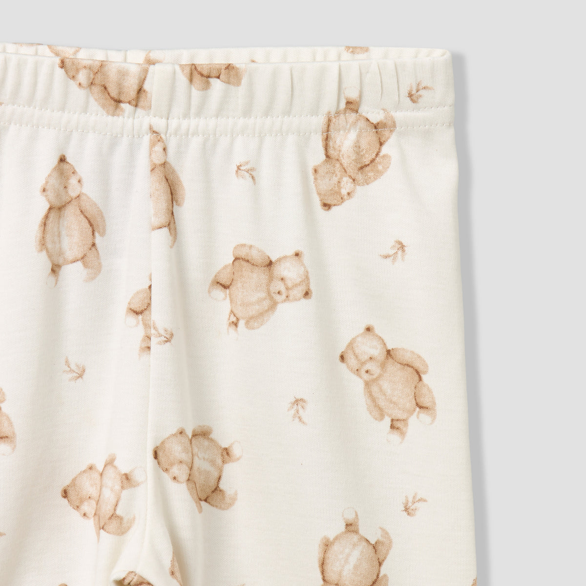 Giggles Cotton Collared Long Sleeves Pyjama Set with Teddy Bear Print