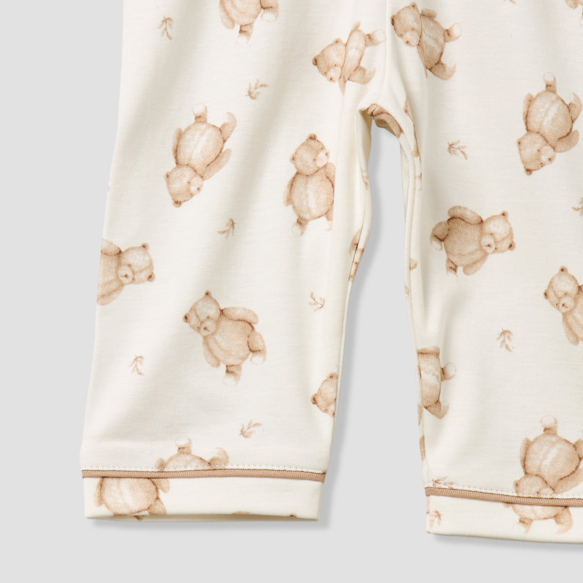 Giggles Cotton Collared Long Sleeves Pyjama Set with Teddy Bear Print