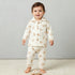 Giggles Cotton Collared Long Sleeves Pyjama Set with Teddy Bear Print - Beige / 18-24 mths
