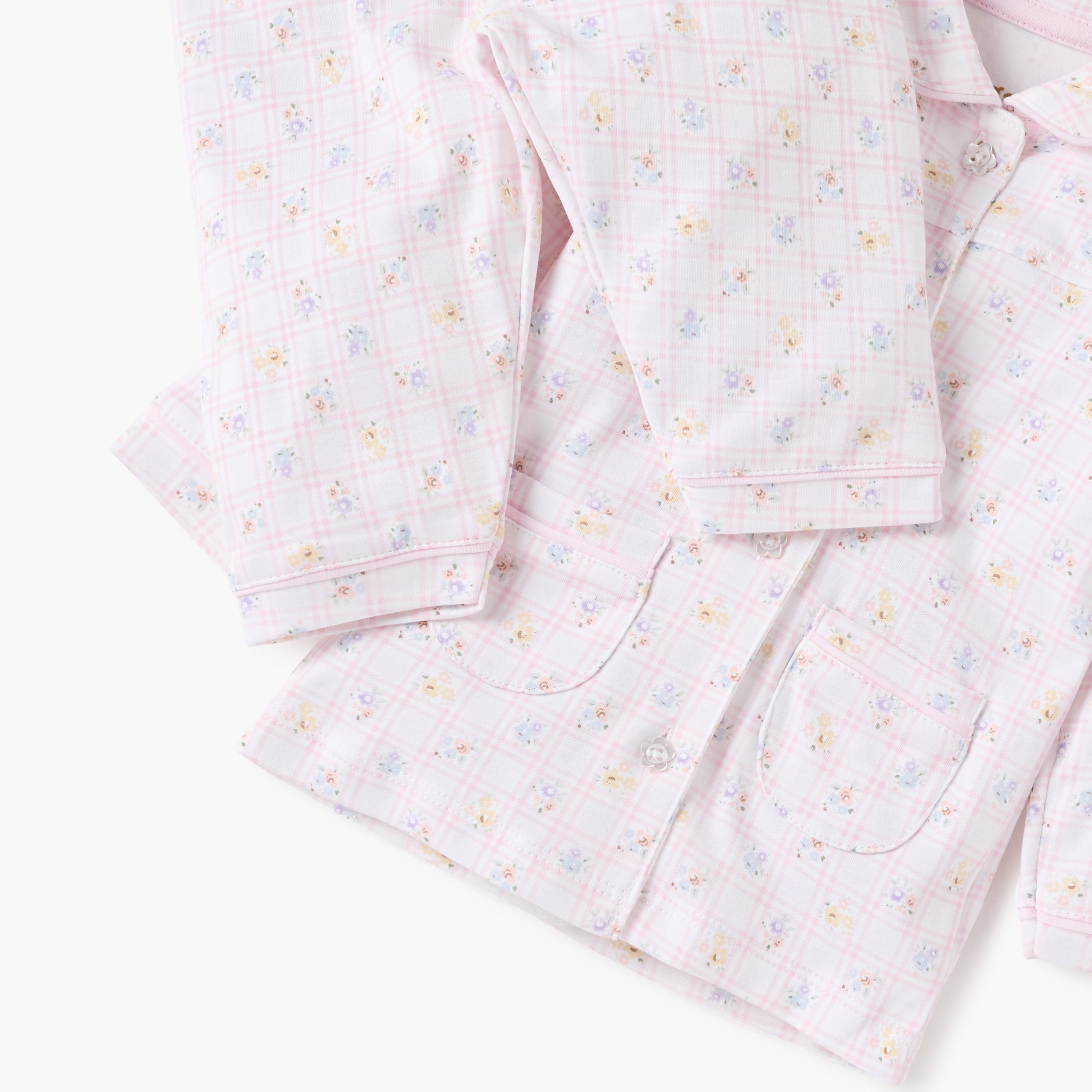 Juniors Floral Print Shirt and Pyjama Set
