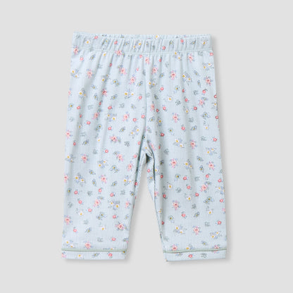 Giggles Cotton Collared Long Sleeves Pyjama Set with Floral Print