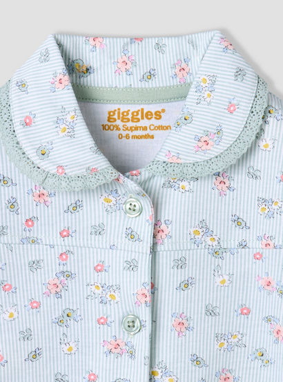 Giggles Cotton Collared Long Sleeves Pyjama Set with Floral Print-baby-girls-clothing-nightwear-pyjamasets-image-5