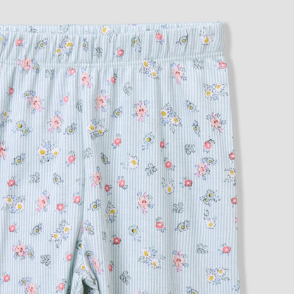 Giggles Cotton Collared Long Sleeves Pyjama Set with Floral Print
