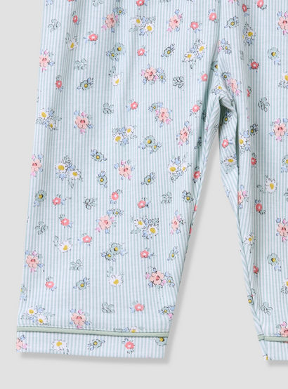 Giggles Cotton Collared Long Sleeves Pyjama Set with Floral Print-baby-girls-clothing-nightwear-pyjamasets-image-8