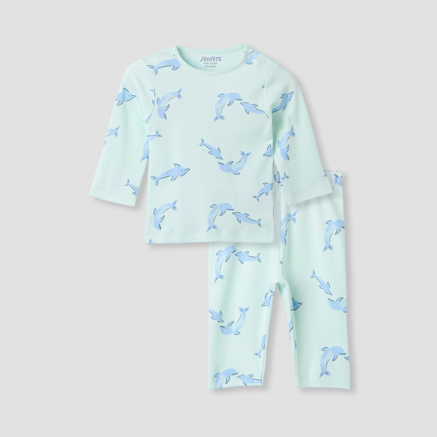 Juniors Pyjama Set with Bear Print - Cotton - Long Sleeves - Round Neck