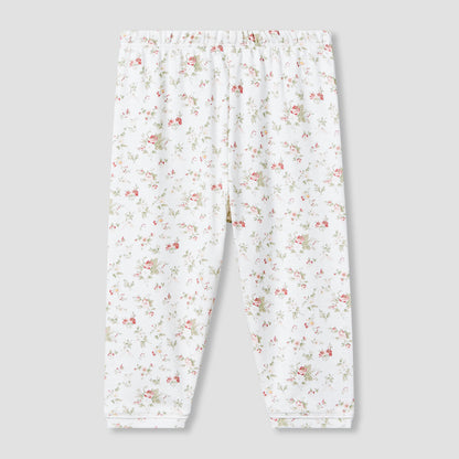 Giggles Cotton Peter Pan Collar Long Sleeves Pyjama Set with Floral Print
