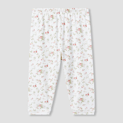 Giggles Cotton Peter Pan Collar Long Sleeves Pyjama Set with Floral Print