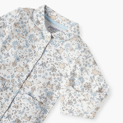 Juniors All-Over Floral Print Shirt and Pyjama Set