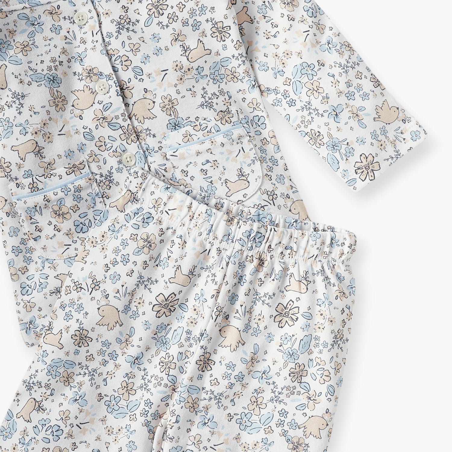 Juniors All-Over Floral Print Shirt and Pyjama Set