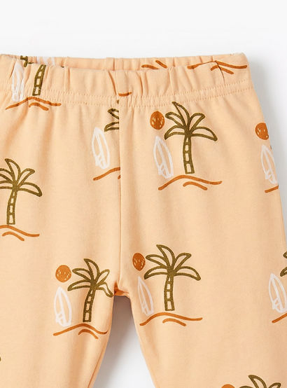 Juniors Cotton Round Neck Long Sleeves Pyjama Set with Palm Tree Print-baby-boys-clothing-nightwear-pyjamasets-image-5