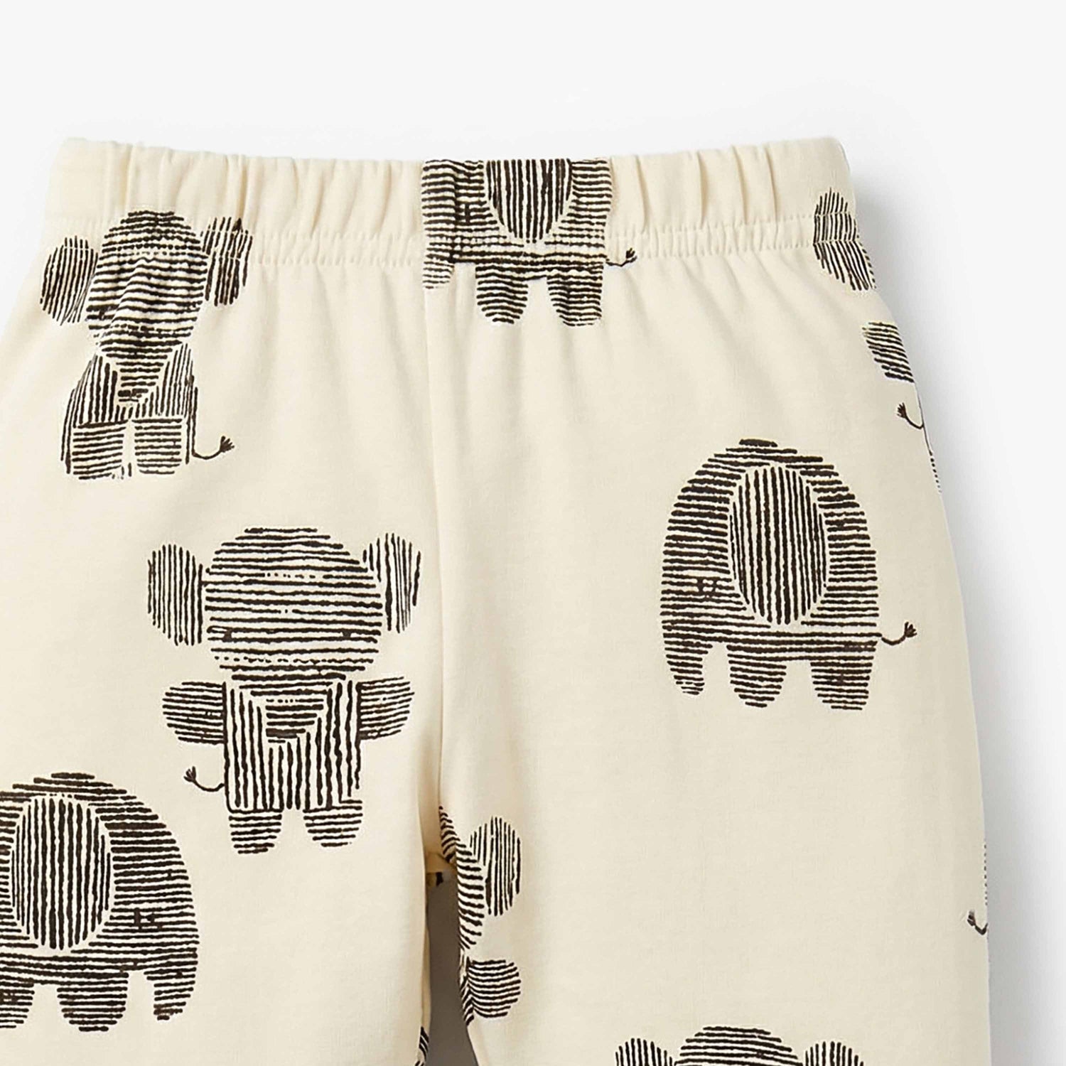 Juniors Cotton Round Neck Long Sleeves Pyjama Set with Elephant Print