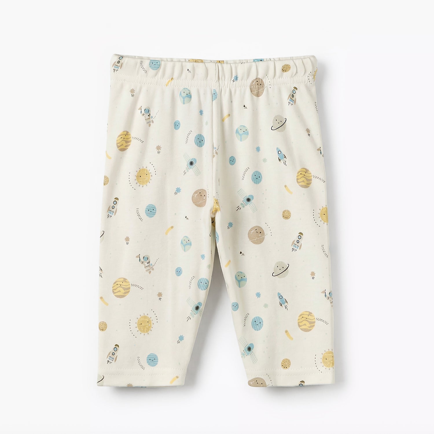 Juniors Cotton Round Neck Long Sleeves Pyjama Set with Space Print