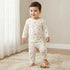 Juniors Cotton Round Neck Long Sleeves Pyjama Set with Space Print - Beige / 18-24 mths