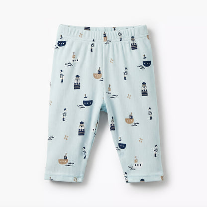 Juniors Cotton Round Neck Long Sleeves Pyjama Set with Nautical Print