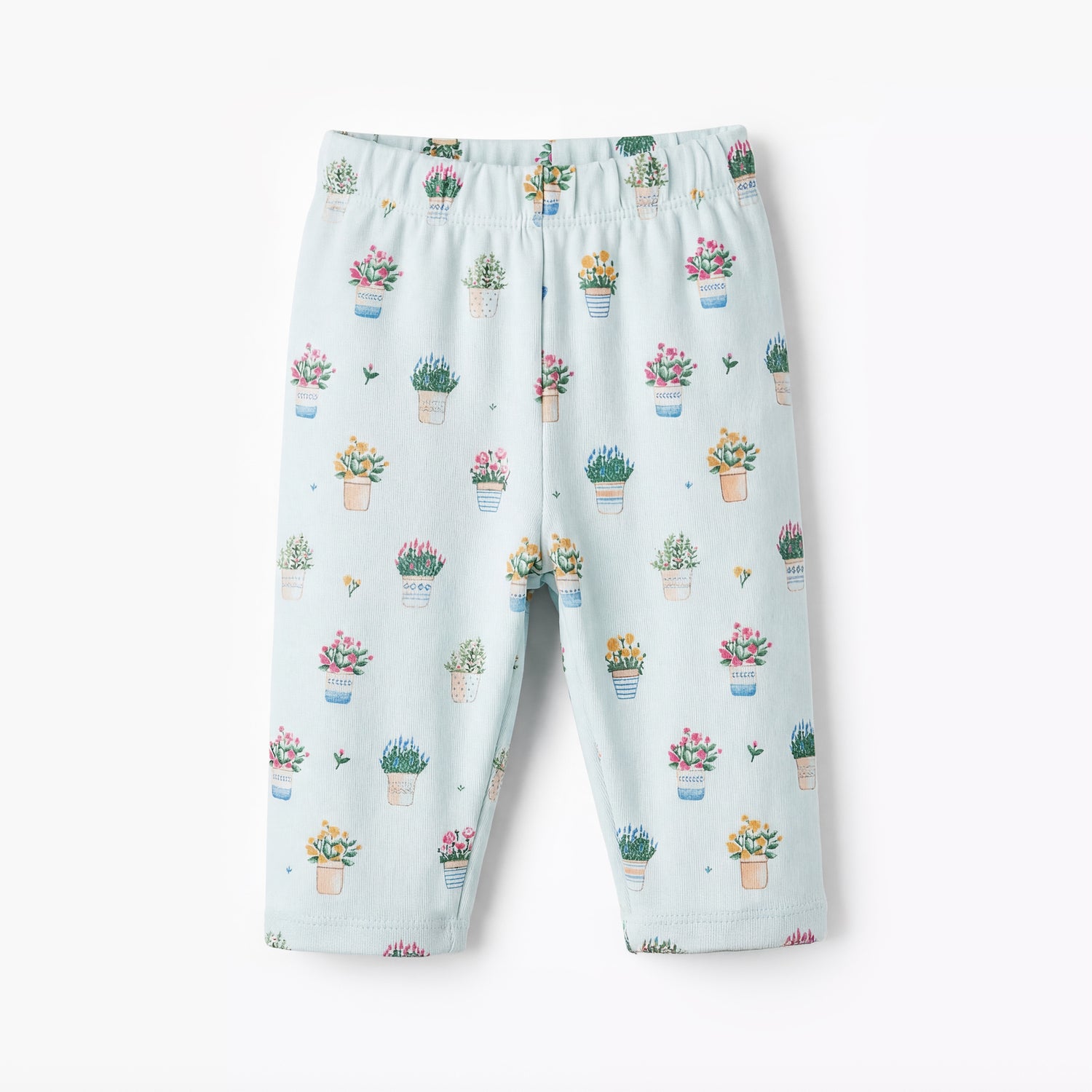 Juniors Cotton Round Neck Long Sleeves Pyjama Set with Flower Pot Print