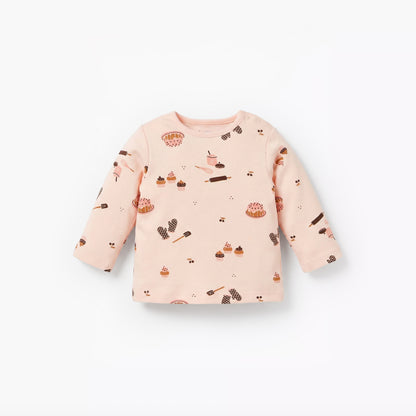 Juniors Cotton Round Neck Long Sleeves Pyjama Set with Print