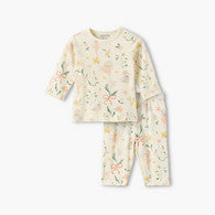 Juniors Cotton Round Neck Long Sleeves Pyjama Set with Botanical Print-undefined-image-1