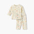 Juniors Cotton Round Neck Long Sleeves Pyjama Set with Botanical Print - Yellow / 12-18 mths