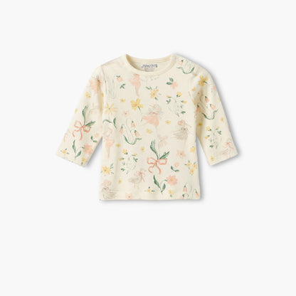 Juniors Cotton Round Neck Long Sleeves Pyjama Set with Botanical Print