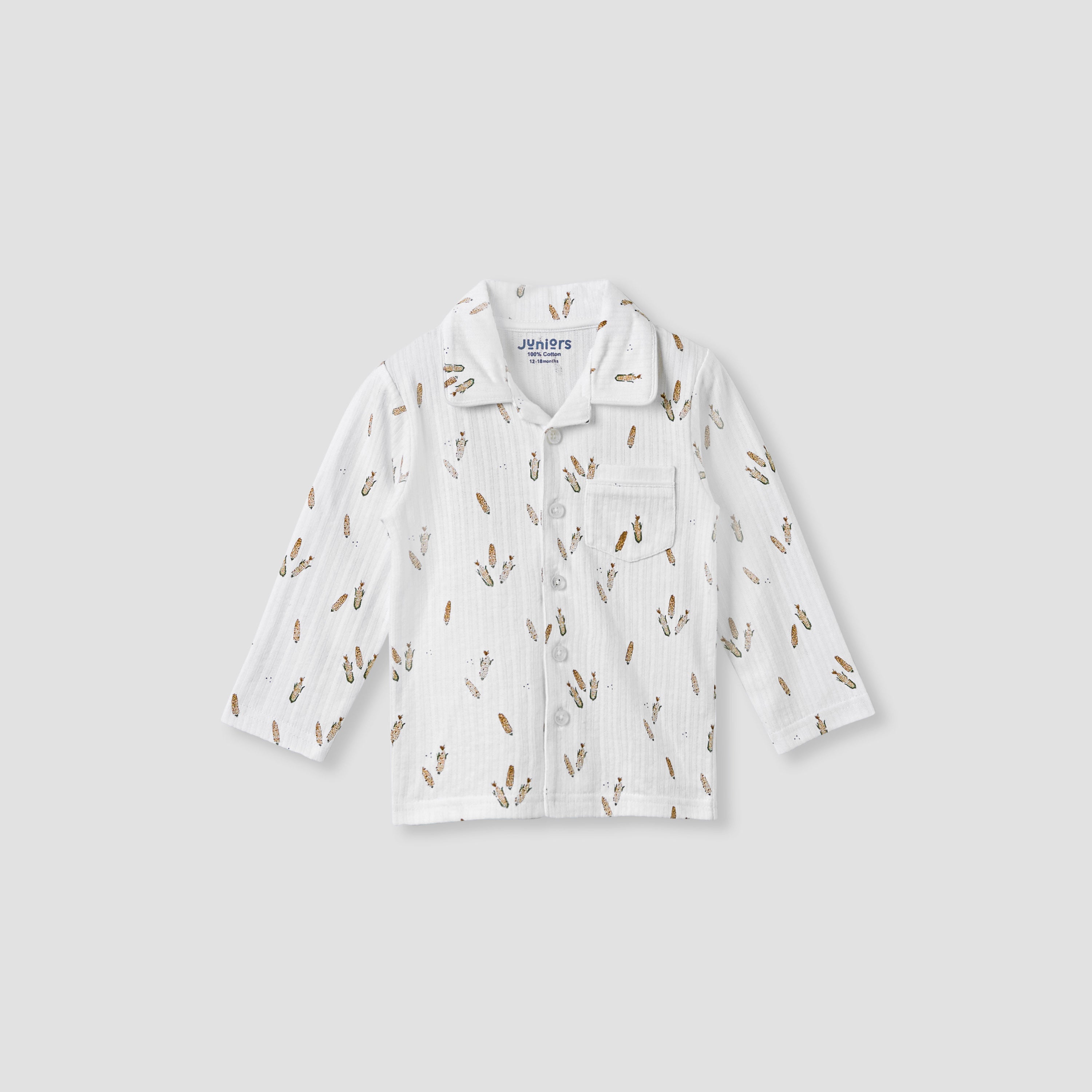 Juniors Printed Shirt and Pyjama Set