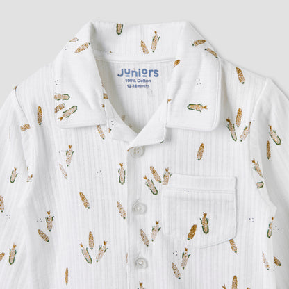 Juniors Printed Shirt and Pyjama Set
