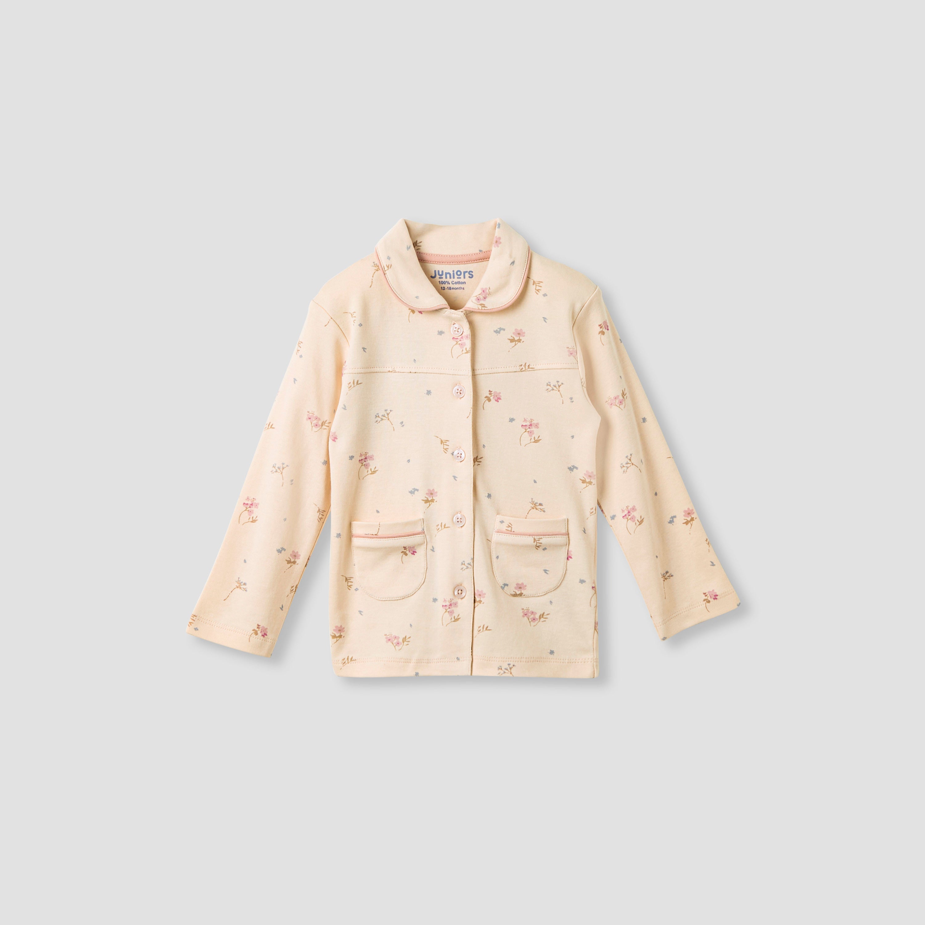 Juniors Floral Print Shirt and Pyjama Set