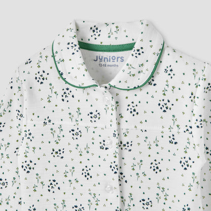 Juniors Floral Print Shirt and Pyjama Set