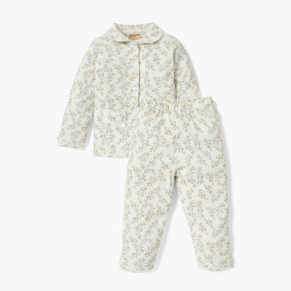 Giggles All-Over Floral Print Shirt and Pyjama Set - White / 18-24 mths