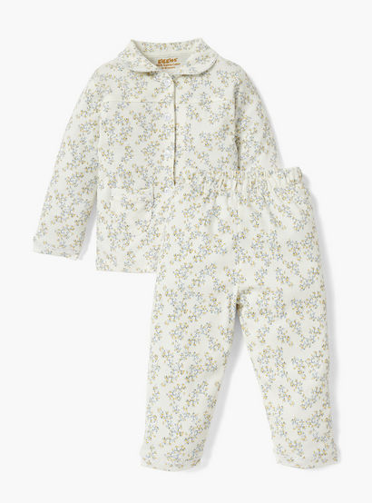 Giggles All-Over Floral Print Shirt and Pyjama Set-baby-girls-clothing-nightwear-pyjamasets-image-1