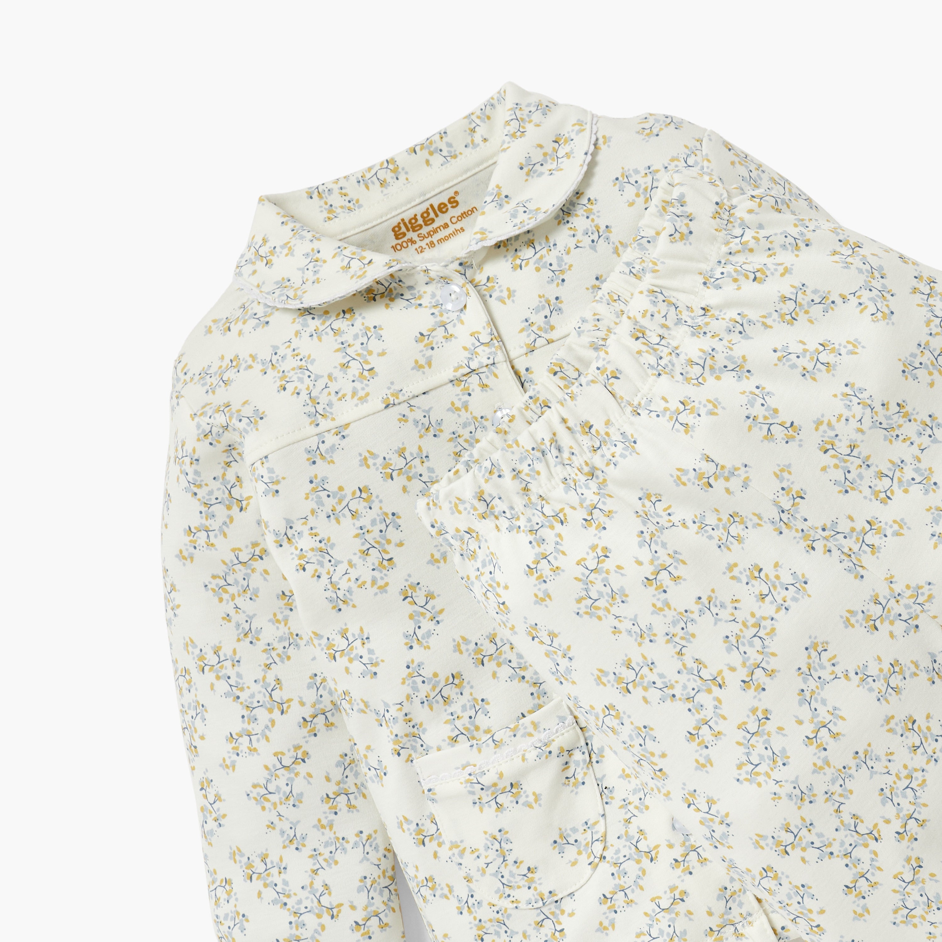 Giggles All-Over Floral Print Shirt and Pyjama Set