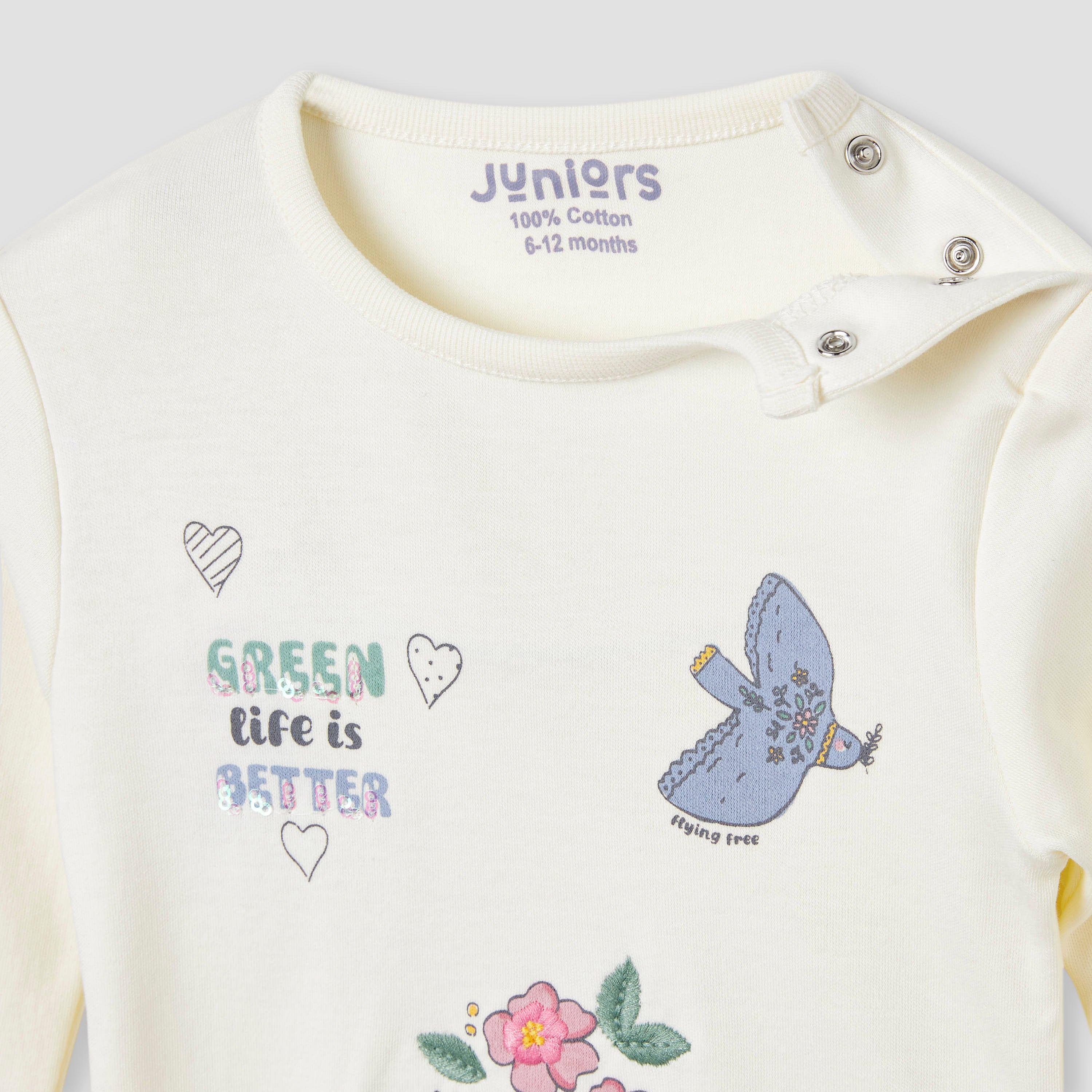 Juniors Printed T-shirt and Pyjama Set
