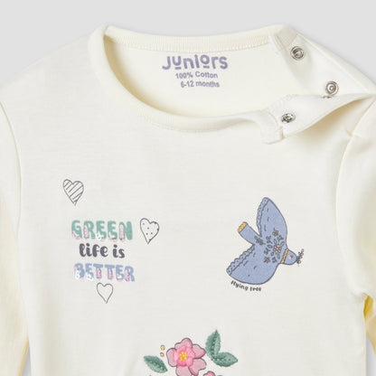 Juniors Printed T-shirt and Pyjama Set