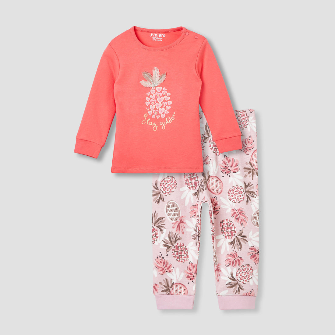 Juniors Pineapple Print T-shirt and Pyjama Set