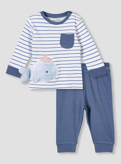 Juniors Cotton Round Neck Long Sleeve Pyjama Set with Print-baby-boys-clothing-nightwear-pyjamasets-image-2
