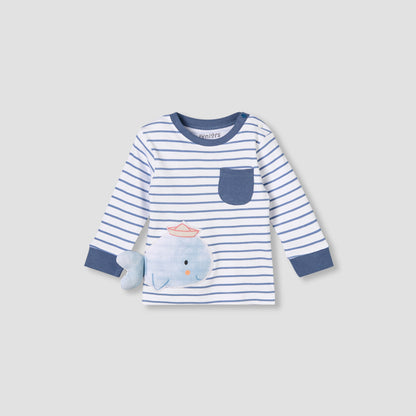 Juniors Cotton Round Neck Long Sleeve Pyjama Set with Print