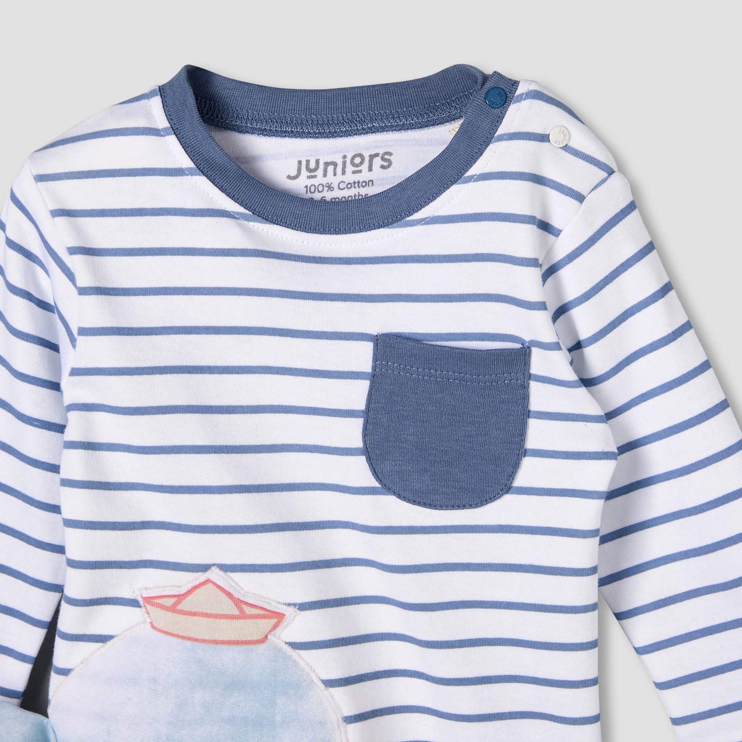 Juniors Cotton Round Neck Long Sleeve Pyjama Set with Print