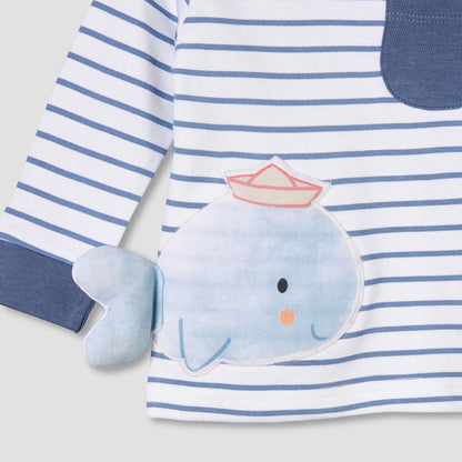 Juniors Cotton Round Neck Long Sleeve Pyjama Set with Print