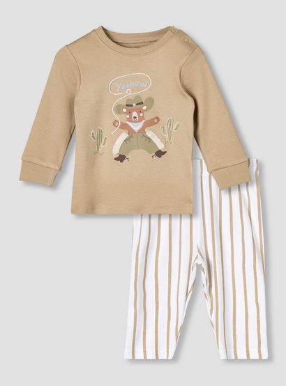 Juniors Cotton Round Neck Long Sleeves Pyjama Set with Bear Print-baby-boys-clothing-nightwear-pyjamasets-image-2