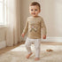 Juniors Cotton Round Neck Long Sleeves Pyjama Set with Bear Print - Beige / 18-24 mths