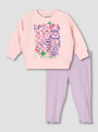 Juniors Cotton Round Neck Long Sleeve Pyjama Set with Print-baby-girls-clothing-nightwear-pyjamasets-image-2