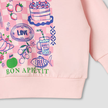 Juniors Cotton Round Neck Long Sleeve Pyjama Set with Print