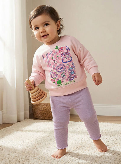 Juniors Cotton Round Neck Long Sleeve Pyjama Set with Print-baby-girls-clothing-nightwear-pyjamasets-image-1