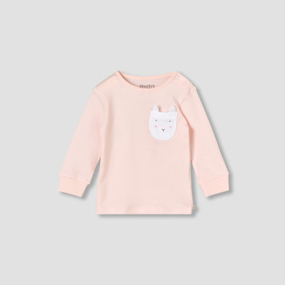 Juniors Cotton Round Neck Long Sleeve Pyjama Set with Bunny Print