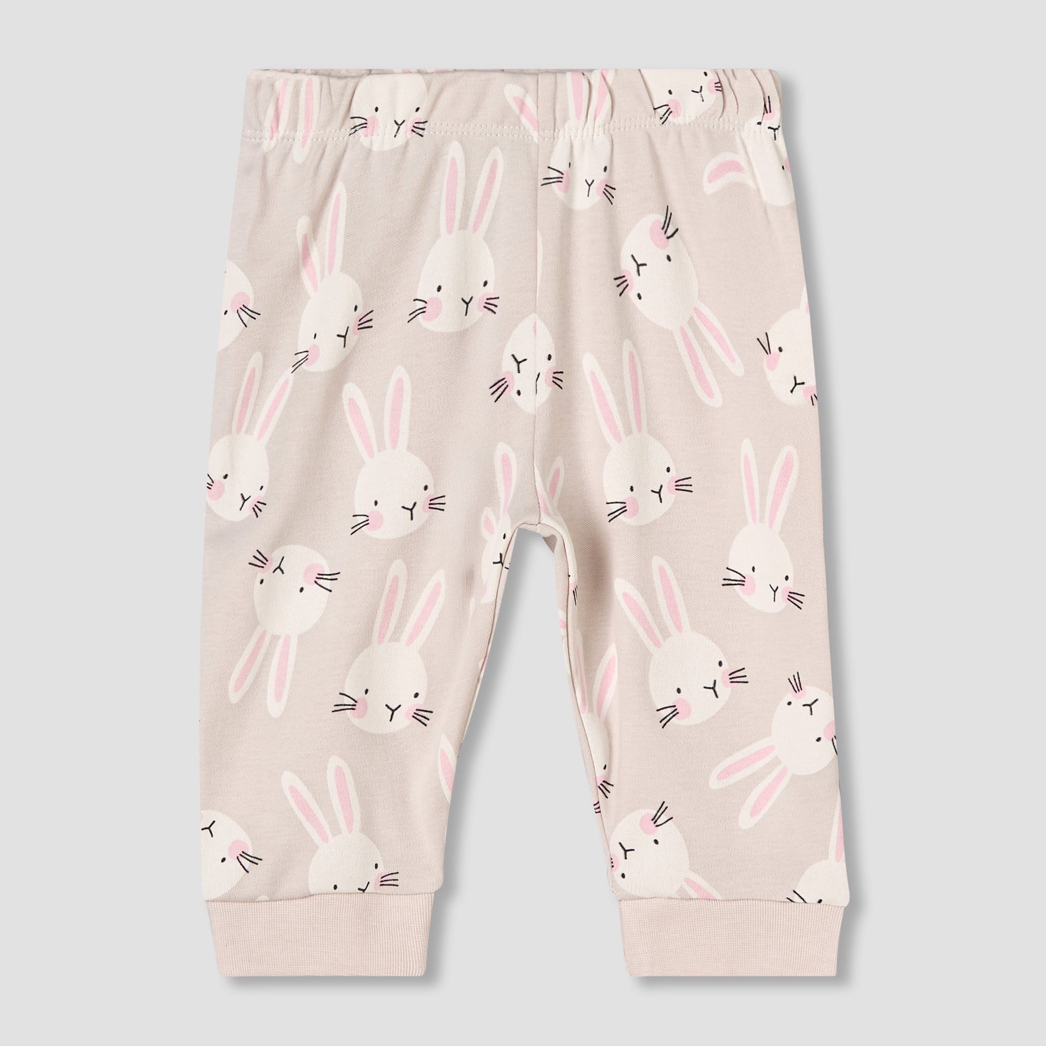Juniors Cotton Round Neck Long Sleeve Pyjama Set with Bunny Print