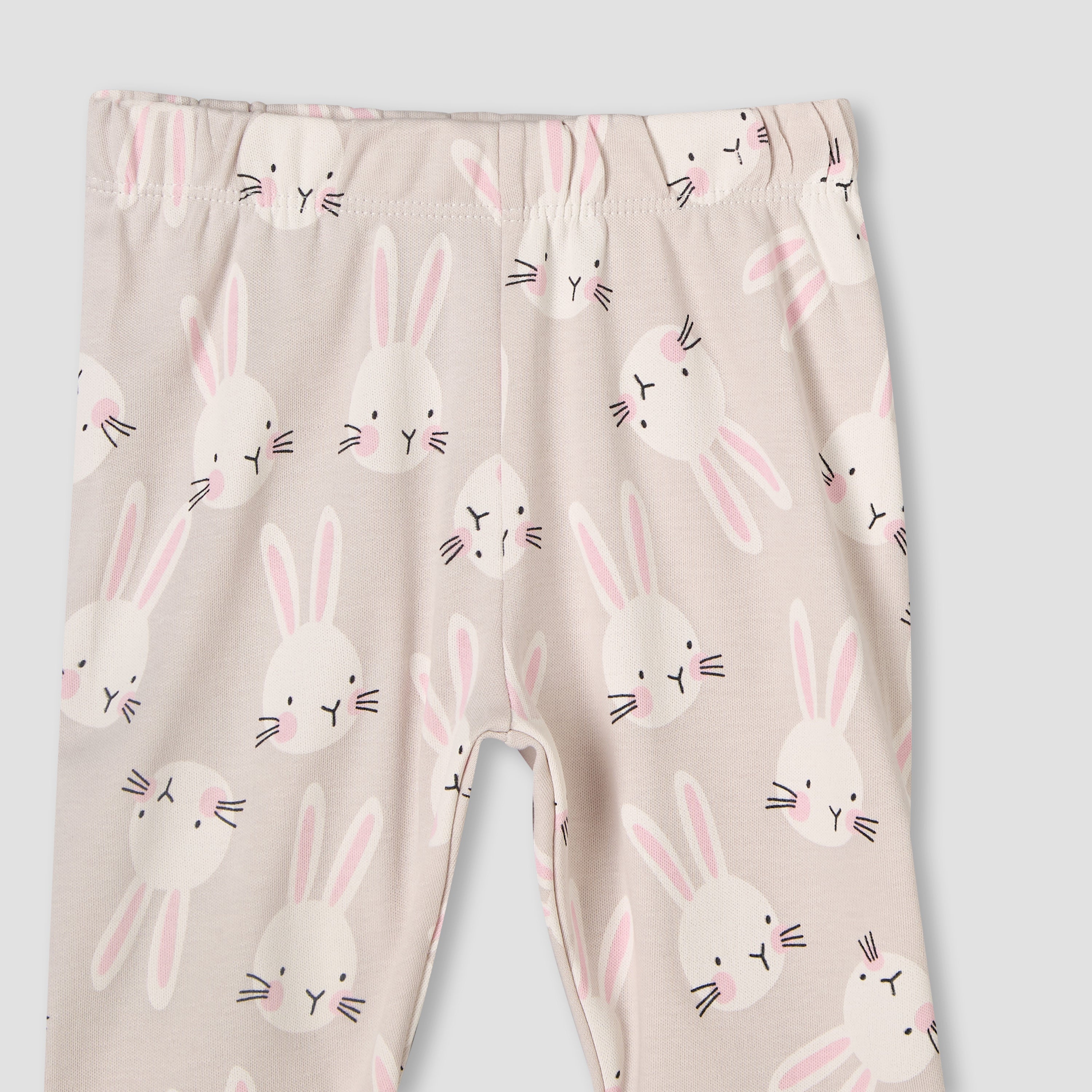 Juniors Cotton Round Neck Long Sleeve Pyjama Set with Bunny Print