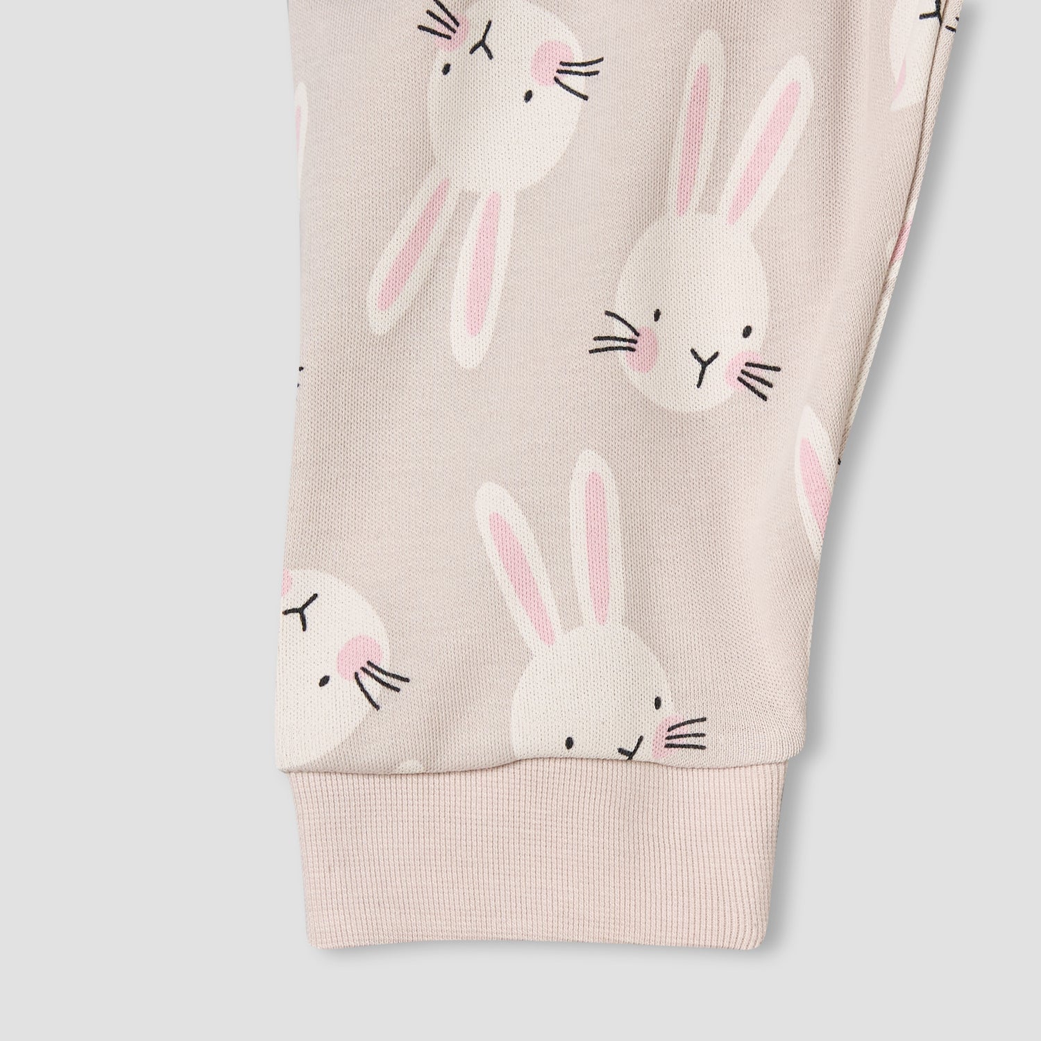 Juniors Cotton Round Neck Long Sleeve Pyjama Set with Bunny Print