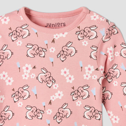 Pack of 4 Juniors Cotton Crew Neck Long Sleeves Pyjama Set with Fun Print