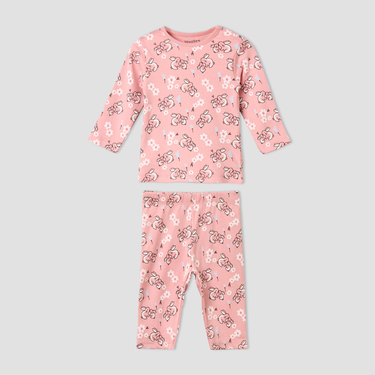 Pack of 4 Juniors Cotton Crew Neck Long Sleeves Pyjama Set with Fun Print
