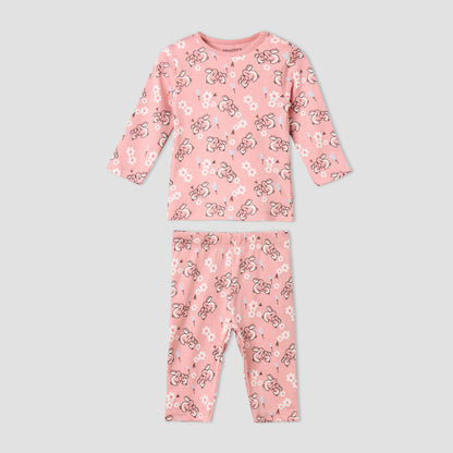 Pack of 4 Juniors Cotton Crew Neck Long Sleeves Pyjama Set with Fun Print